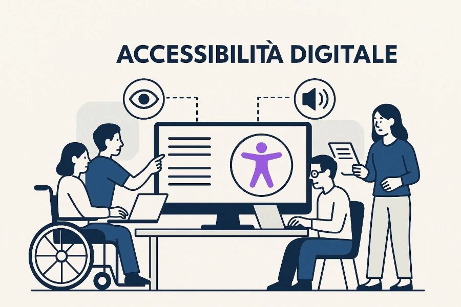Illustrazione simbolica dei servizi di accessibilità digitale